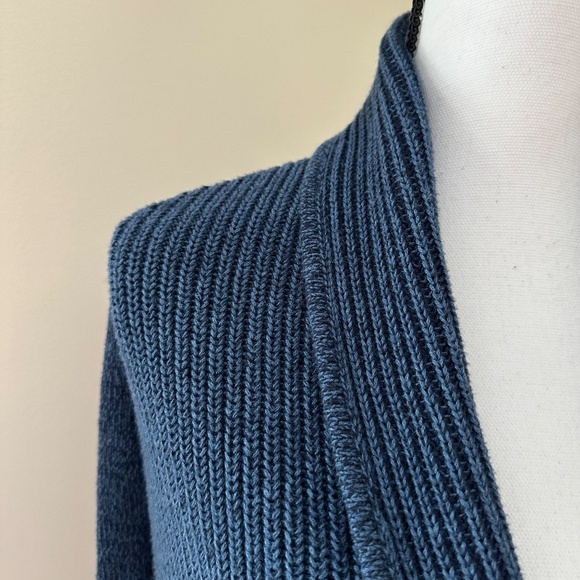 *L.L. BEAN* Blue Long Sleeve Knitted Open-Front Cotton Sweater Size XS - Picture 3 of 8